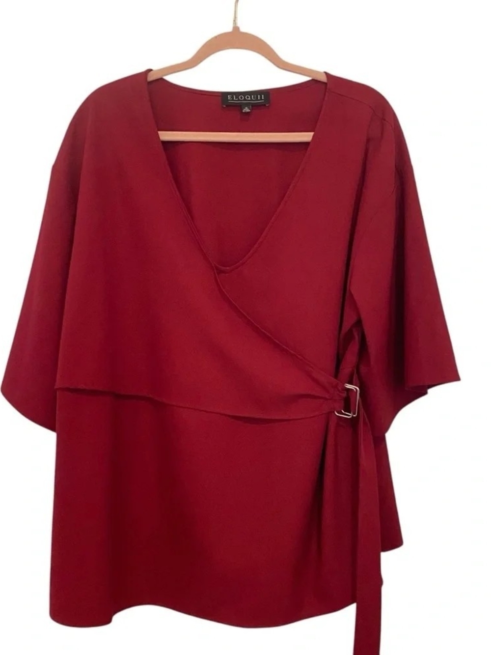 Eloquii Wrap Tunic Red Like New